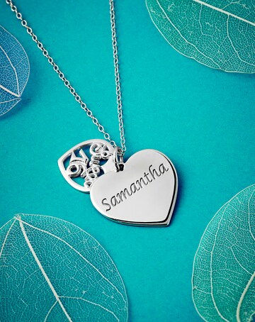 Sterling Silver Personalised Double Heart Special Age Pendant