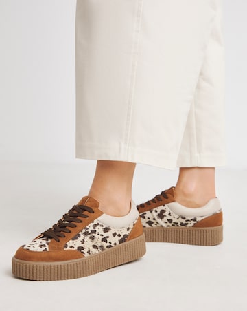 Beth Leather Chunky Lace Up Trainer - Extra Wide Fit (EEE)