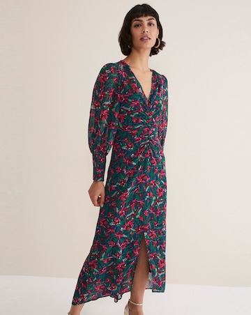 Phase Eight Hyacinth Button Through Printed Midi Dress