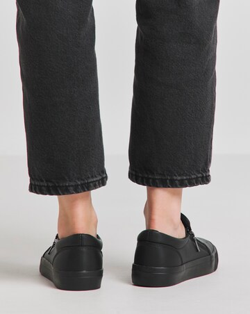 Beatrix Laser Cut Slip on Side Zip Trainer - Extra Wide Fit (EEE)