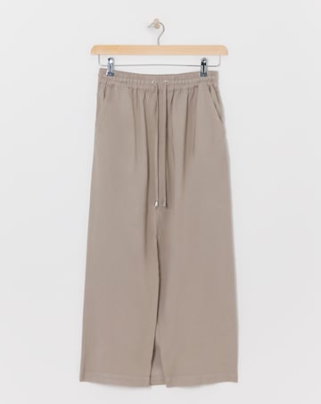 Taupe Soft Pull On Midi Column Skirt