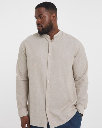 Jack & Jones Breeze Grandad Linen Shirt - Natural