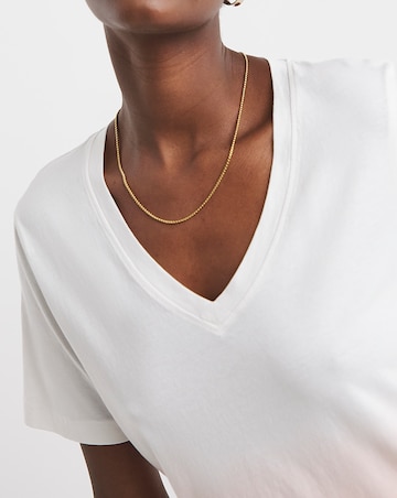 Pure Cotton V Neck Short Sleeve Ombre T-Shirt