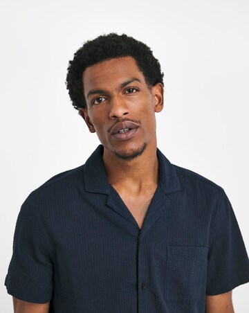 Cuban Collar Seersucker Collar Shirt