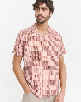 Short Sleeve Revere Geo Print Shirt