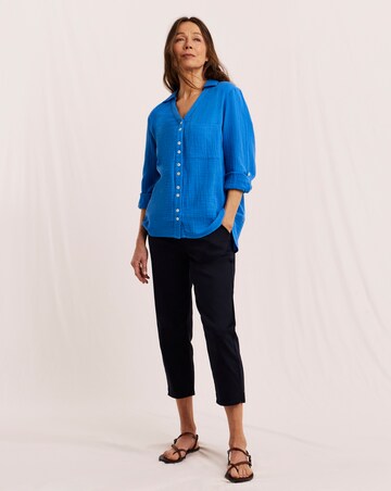 Julipa Longline Cotton Double Cloth Shirt