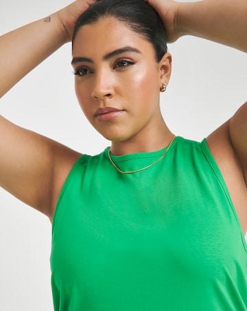 Simply Be Green Cotton Jersey Sleeveless Maxi Dress