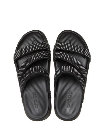 Crocs Black Get Away Strappy Gems Detail - Standard Fit