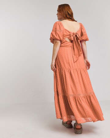 Lovedrobe Shirred Front Tie Back Midaxi Dress