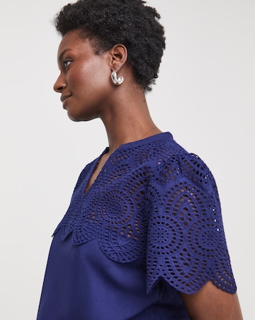 Crinkle Crochet Trim Top