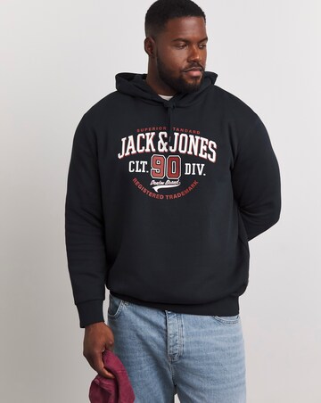 Jack & Jones Logo Hoodie - Navy