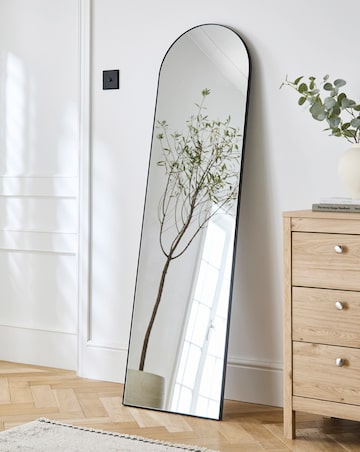 Black Slim Arched Leaner Mirror