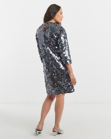 Disc Sequin Shift Dress