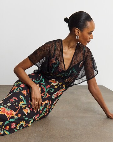 Joanna Hope Lace Sleeve Tea Dress