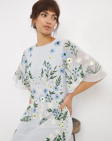 joanna hope floral embroidered dress Joanna Hope Navy Embroidered Mesh Dress