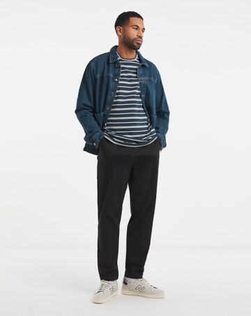 Cotton Yarn Dye Stripe Crew Neck T-Shirt Long