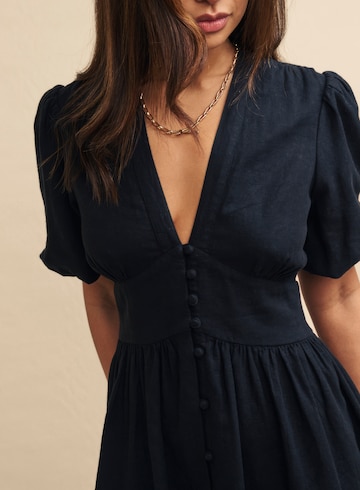 Nobody's Child BlackStarlight Linen Long Sleeve Mini Dress