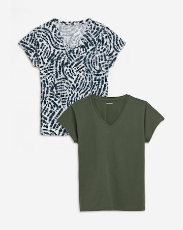 Pure Cotton 2 Pack V Neck T-Shirt
