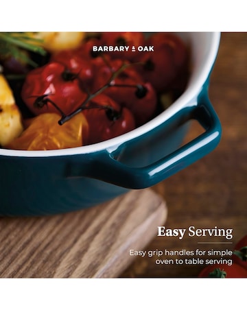 Barbary & Oak Nattura Set of 2 Round Baking Dishes Teal