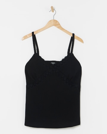 Simply Be Black Lace Trim Cami