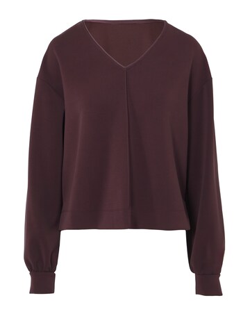 Anthology V Neck Sweatshirt With Satin Trims