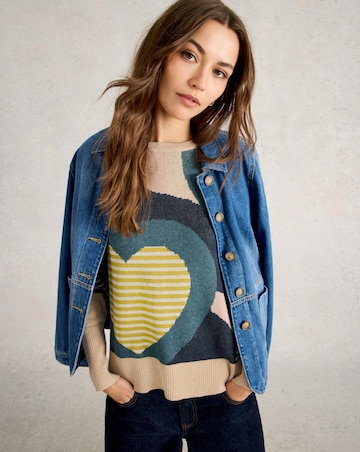 White Stuff Olive Heart Jumper