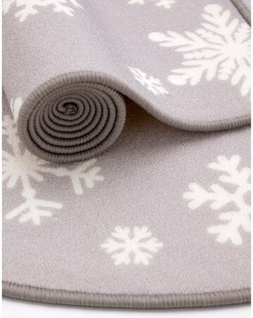 Snowflakes Washable Circle Rug