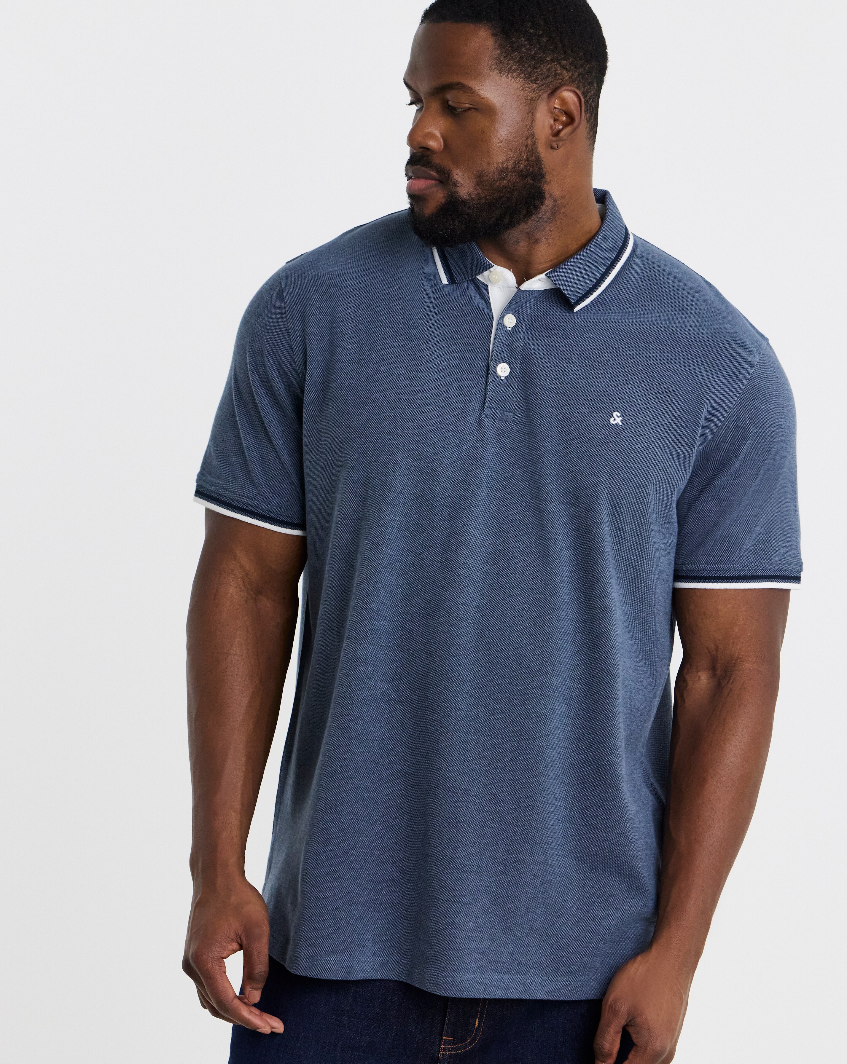 Jack & Jones Paulos Tipped Polo - Dark Blue | Ambrose Wilson