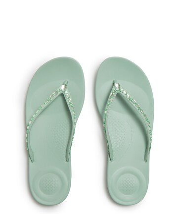 FitFlop Mint Iqushion Multi-Crystal Ergonomic Flip-Flops - Standard Fit (D)