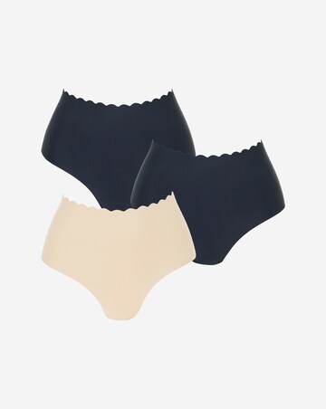 Pretty Secrets (3 Pack) Scallop No VPL Knickers Black/Nude/Black