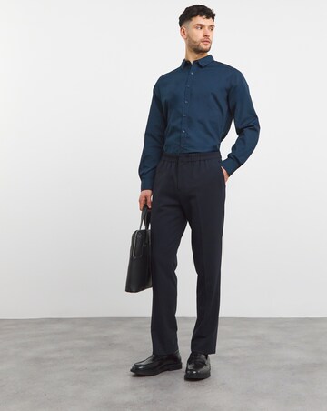 Navy Long Sleeve Formal Shirt Long