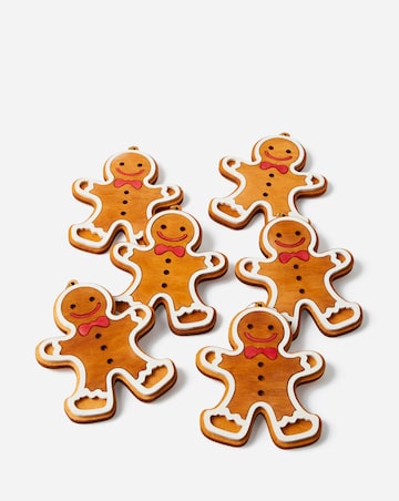 Set of 6 Gingerbread Hanging Tree Decorations