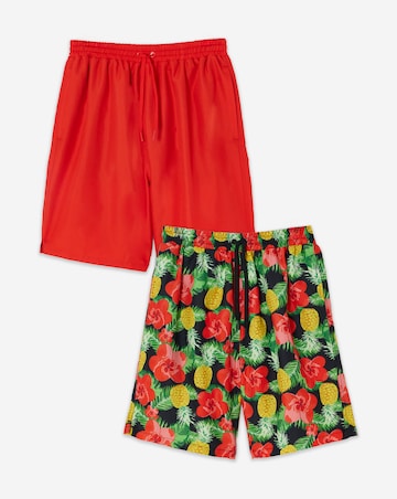 2 Pack Value Tropical Swim Shorts Long