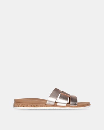 Skechers Bobs Desert Kiss Low Duraleather Rose Gold Sandals - Standard Fit (D)