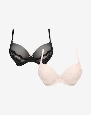 2 Pack Padded Boost Lace Plunge Bras B-F
