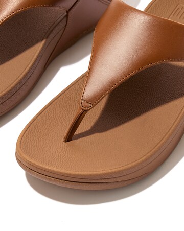 FitFlop Tan Lulu Leather Toe-Post - Standard Fit (D)