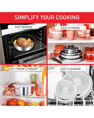 Tefal Ingenio Cook Eat 8 Piece Stainless Steel Pan Set