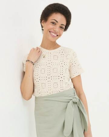 FatFace Patchwork Crochet Tee