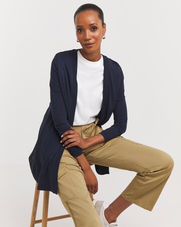 Navy Edge to Edge Jersey Cardigan