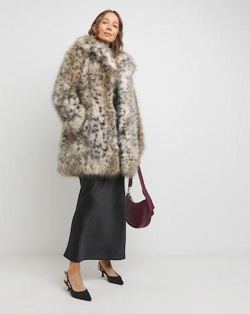 Short Leopard Faux Fur Coat