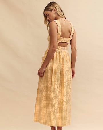 Nobody's Child Yellow Gingham Dionne Midi Dress