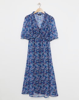 Midi Tea Dress With Frill Detail