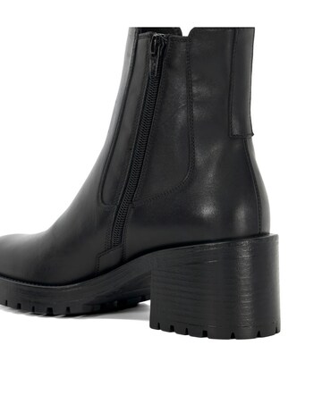 Dune Positivity Black Leather Chunky Chelsea Boots