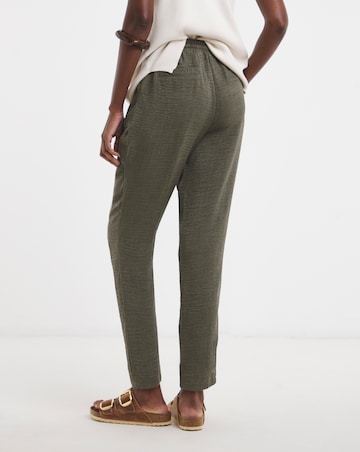 Khaki Textured Tapered Trouser