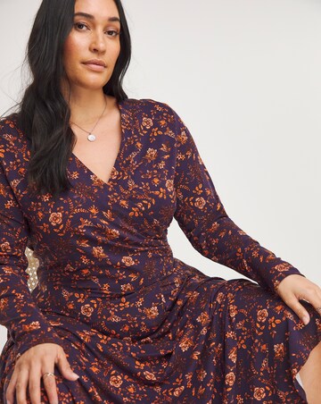 Joe Browns Joe's Favourite Purple Wrap Maxi Jersey Dress