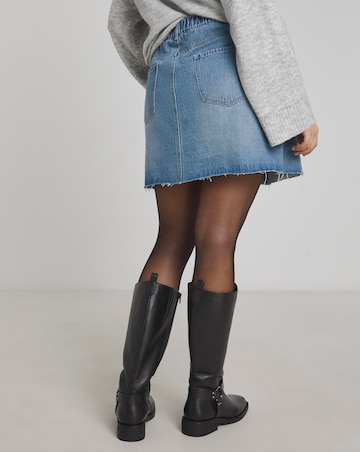 Light Mid Blue 5 Pocket Denim Mini Skirt