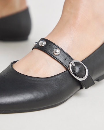 Optimism Studded Mary Jane Ballerina Shoes - Wide Fit (E)