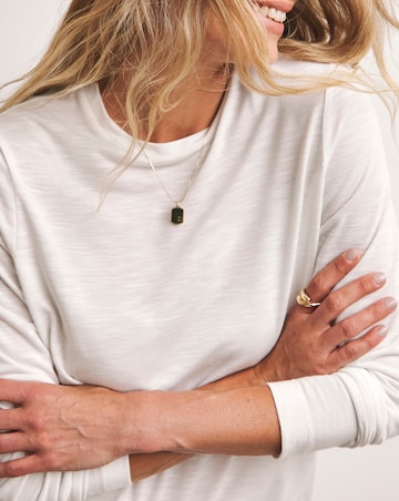 Anthology White Crew Neck Long Sleeve Top