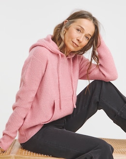 Pink Knitted Hoodie