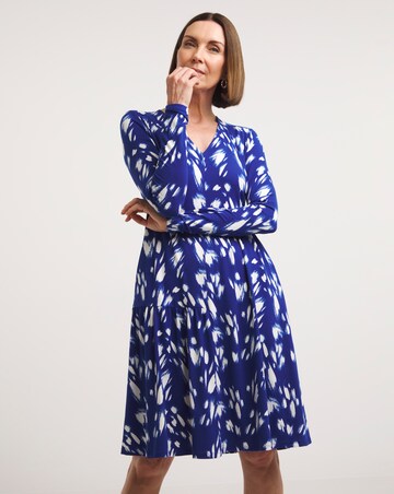 Asymmetric Jersey Swing Dress With Long Sleeves
